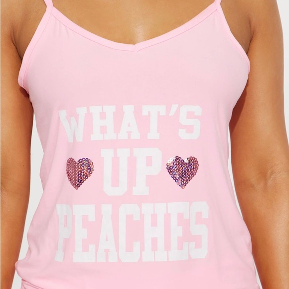 What’s Up Peaches 🍑 3 Piece PJ Robe Short Set - Blue - Picture 3 of 5